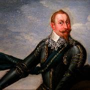 Johann Walter Gustavus Adolphus of Sweden at the Battle of Breitenfeld oil